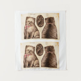 ヴィンテージかわいい子犬カット&縫いパターン タペストリー