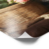 ヴィンテージかわいい子犬ヨークシャーテリアポートレート フォトプリント            (角)