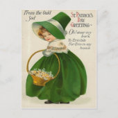 ヴィンテージかわいい小さな女の子イングリーンセントパトリックの日 ポストカード (正面)