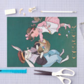 ヴィンテージかわいい小さな女の子バニーラビットイースターエッグ 薄葉紙 (クラフト)