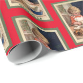 ヴィンテージかわいい小さな女の子ベーキングクリスマス ラッピングペーパー (ロールコーナー)