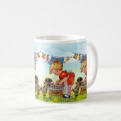 ヴィンテージかわいい小さな女の子 コーヒーマグカップ (正面右)