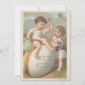 ヴィンテージかわいい小遊男の子の卵のイースター賛美 シーズンカード (正面)