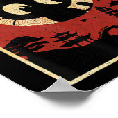 ヴィンテージかわいい日本のキャットブラックアニメギフトガールズ ポスター (角)