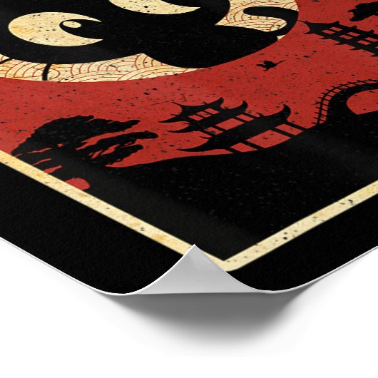 ヴィンテージかわいい日本のキャットブラックアニメギフトガールズ ポスター (角)