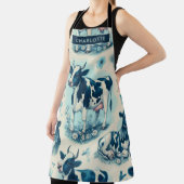 ヴィンテージかわいい牛シームレス エプロン (インサイチュ)