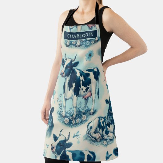 ヴィンテージかわいい牛シームレス エプロン (インサイチュ)
