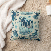 ヴィンテージかわいい牛シームレス クッション (ブランケット)