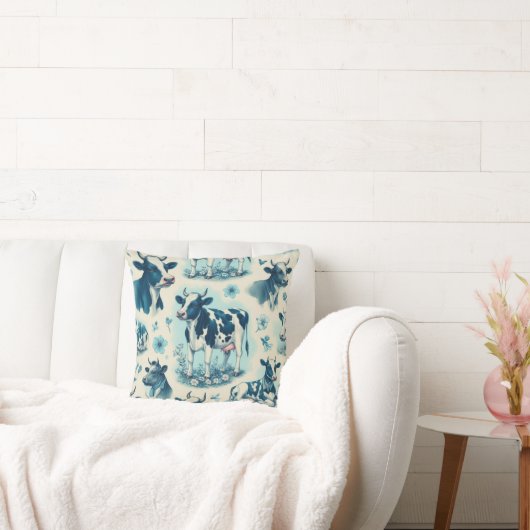 ヴィンテージかわいい牛シームレス クッション (ソファ)