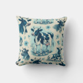 ヴィンテージかわいい牛シームレス クッション (正面)