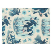 ヴィンテージかわいい牛シームレス テーブルクロス (正面(横))