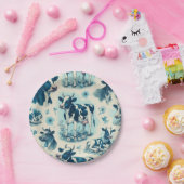 ヴィンテージかわいい牛シームレス ペーパープレート (パーティー)