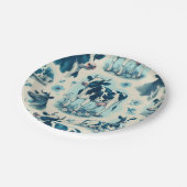 ヴィンテージかわいい牛シームレス ペーパープレート (アングル)