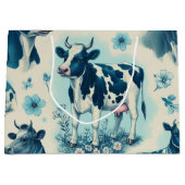 ヴィンテージかわいい牛シームレス ラージペーパーバッグ (正面)