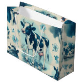 ヴィンテージかわいい牛シームレス ラージペーパーバッグ (正面アングル)