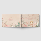 ヴィンテージかわいい猫の花が赤ちゃんのシャワーを望む ゲストブック (全面)