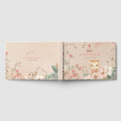 ヴィンテージかわいい猫の花離れ女子バプテスマ ゲストブック (全面)