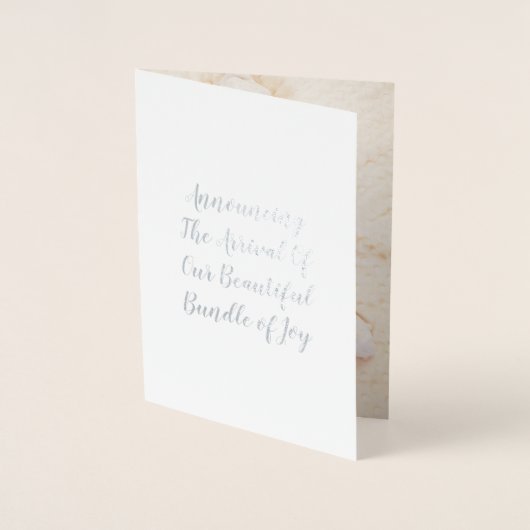 ヴィンテージかわいい猫フォトガール誕生のお知らせ 箔カード (正面)