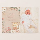 ヴィンテージかわいい猫フォトガール誕生のお知らせ 箔カード (内部)