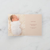 ヴィンテージかわいい猫フォト花模様ガール誕生 案内状 (内部)