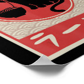 ヴィンテージかわいい猫ラーメン日本のアニメギフト女子 ポスター (角)