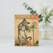 ヴィンテージかわいい猫遊のバイオリンフランスの ポストカード (スタンド正面)