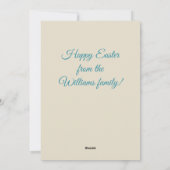 ヴィンテージかわいい男の子の卵自転車イースター賛美。 シーズンカード (裏面)