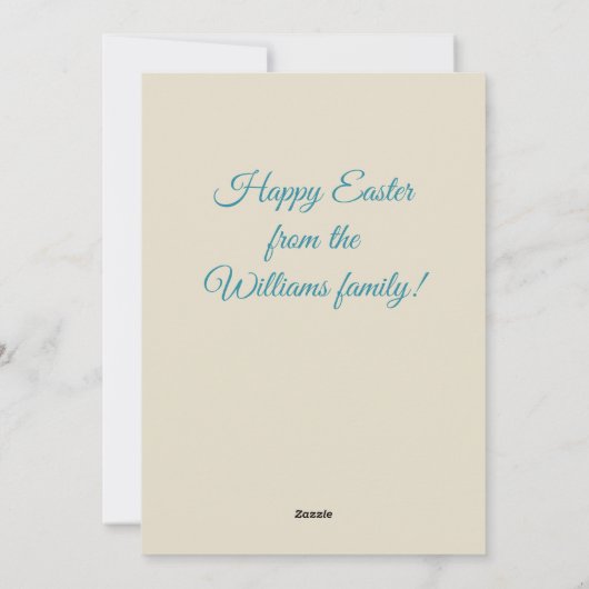 ヴィンテージかわいい男の子の卵自転車イースター賛美。 シーズンカード (裏面)