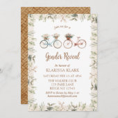 ヴィンテージかわいい男女共同利用 招待状 (正面/裏面)