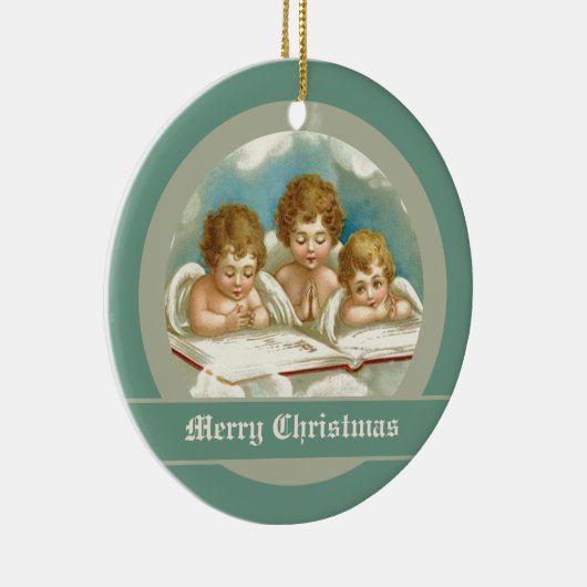 ヴィンテージかわいい祈天使のオーナメント セラミックオーナメント (右)
