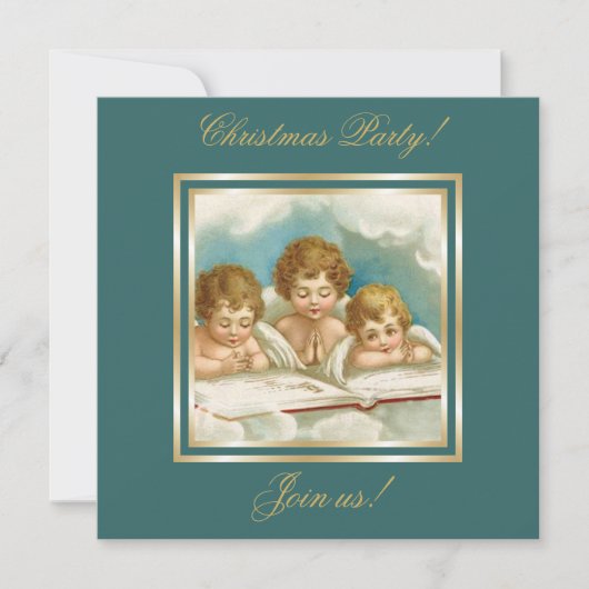 ヴィンテージかわいい祈天使の招待 招待状 (正面)