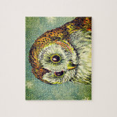 ヴィンテージかわいい納屋フクロウイラストレーションチルドレン ジグソーパズル (縦)