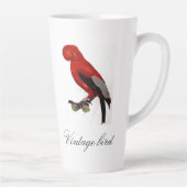 ヴィンテージかわいい赤カラフルい明るい鳥と葉 カフェラテマグ (右)