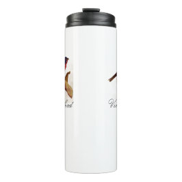 ヴィンテージかわいい赤カラフルい明るい鳥と葉 タンブラー