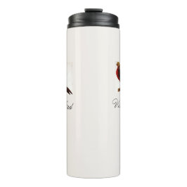 ヴィンテージかわいい赤カラフルい明るい鳥と葉 タンブラー