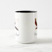 ヴィンテージかわいい赤カラフルい明るい鳥と葉 マグカップ (中央)