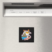 ヴィンテージかわいい食べ猫ラーメンのアニメretro japane マグネット (インサイチュ (食洗機))