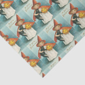 ヴィンテージかわいい魔女ネコティッシュペーパー 薄葉紙 (詳細)