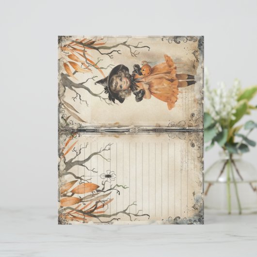 ヴィンテージかわいい魔女ハロウィンジャンクジャーナルページ (スタンド正面)