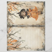 ヴィンテージかわいい魔女ハロウィンジャンクジャーナルページ (正面)