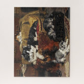 ヴィンテージかわいい黒猫と子猫ジグ ジグソーパズル (縦)