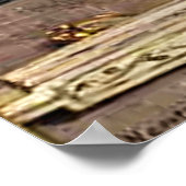 ヴィンテージかわいい黒猫と子猫 ポスター (角)