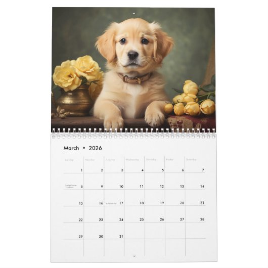 ヴィンテージかわいい2025ペット人気があるポートレートかわいい カレンダー (3月 2026)
