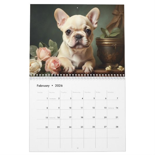 ヴィンテージかわいい2025ペット人気があるポートレートかわいい カレンダー (2月 2026)