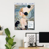 ヴィンテージかわいらしの女の子はメロディーに似ている ポスター (ホームオフィス)