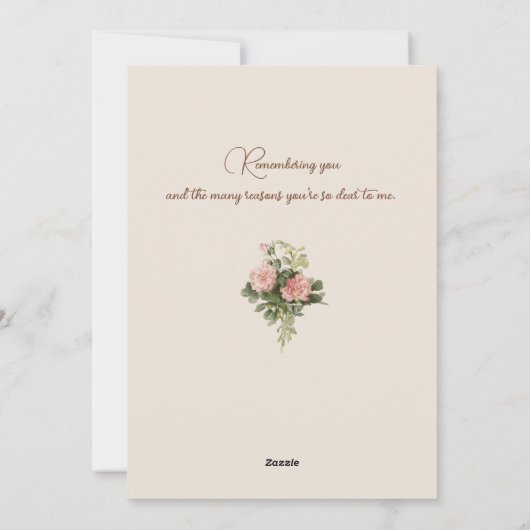 ヴィンテージかわいらしの子、バラ、バレンタインの挨拶 シーズンカード (裏面)