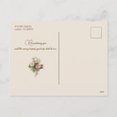 ヴィンテージかわいらしの子、バラ、バレンタインの挨拶 シーズンポストカード (裏面)