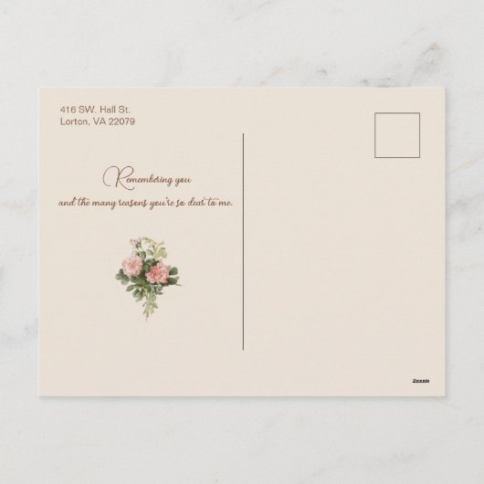 ヴィンテージかわいらしの子、バラ、バレンタインの挨拶 シーズンポストカード (裏面)