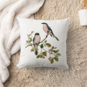 ヴィンテージかわいらしの鳥が枝の上に クッション (ブランケット)