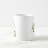 ヴィンテージかわいらしの鳥が枝の上に コーヒーマグカップ (中央)